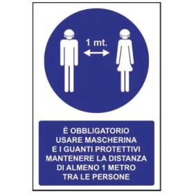 Segnaletica covid 19 - 33 x 50 - mantenere distanza